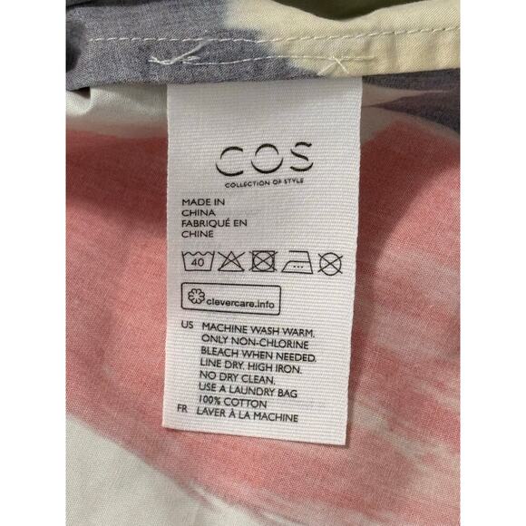 COS Women's 6 Watercolor Hi-low Midi Dress Cotton Sleeveless Swing Artsy Unique - Picture 10 of 10